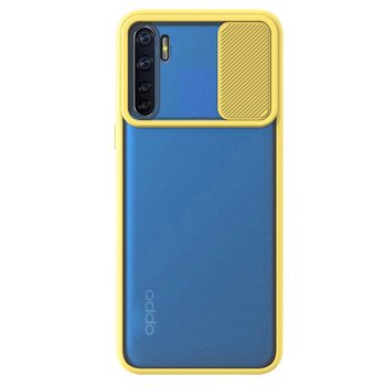 Microsonic Oppo Reno 3 Kılıf Slide Camera Lens Protection Sarı