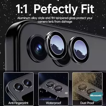 Microsonic Samsung Galaxy Z Flip 7 Tekli Kamera Lens Koruma Camı Siyah