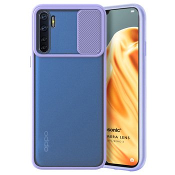 Microsonic Oppo Reno 3 Kılıf Slide Camera Lens Protection Lila