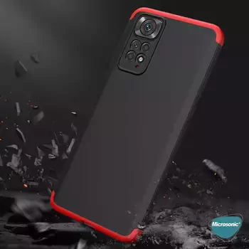 Microsonic Xiaomi Redmi Note 11 Pro 5G Kılıf Double Dip 360 Protective AYS Siyah Mavi