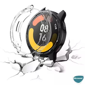 Microsonic Xiaomi Watch S1 Active Kılıf 360 Full Round Soft Silicone Füme