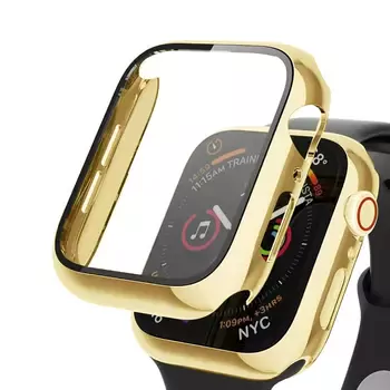 Microsonic Apple Watch SE 2022 44mm Kılıf Matte Premium Slim WatchBand Gold