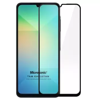 Microsonic Samsung Galaxy A06 Tam Kaplayan Temperli Cam Ekran Koruyucu Siyah