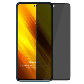 Microsonic Xiaomi Poco X3 NFC Invisible Privacy Kavisli Ekran Koruyucu Siyah