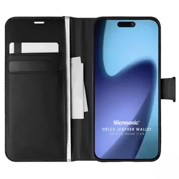 Microsonic Apple iPhone 17 Air Kılıf Delux Leather Wallet Siyah