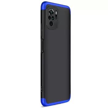 Microsonic Xiaomi Poco M5s Kılıf Double Dip 360 Protective Siyah Mavi