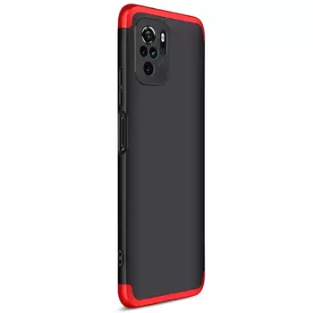 Microsonic Xiaomi Poco M5s Kılıf Double Dip 360 Protective Siyah Kırmızı