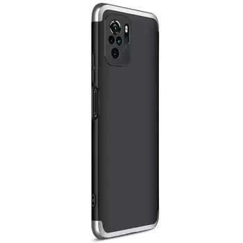 Microsonic Xiaomi Poco M5s Kılıf Double Dip 360 Protective Siyah Gri