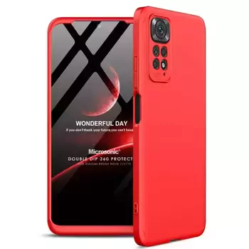 Microsonic Xiaomi Redmi Note 11 Pro 5G Kılıf Double Dip 360 Protective AYS Kırmızı