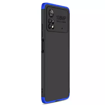 Microsonic Xiaomi Poco X4 Pro 5G Kılıf Double Dip 360 Protective AYS Siyah Mavi