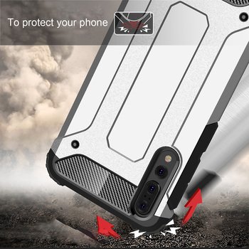 Microsonic Huawei P20 Kılıf Rugged Armor Gümüş