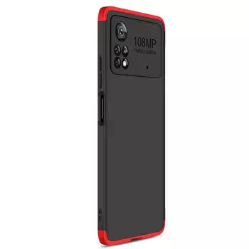 Microsonic Xiaomi Poco X4 Pro 5G Kılıf Double Dip 360 Protective AYS Siyah Kırmızı