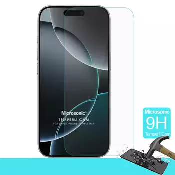 Microsonic Apple iPhone 16 Pro Max Tempered Glass Cam Ekran Koruyucu