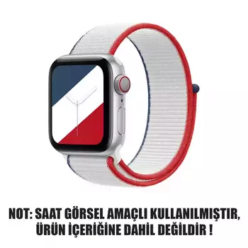 Microsonic Apple Watch Series 8 45mm Hasırlı Kordon Woven Fransa International Collection Spor Loop