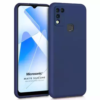 Microsonic Matte Silicone Infinix Hot 11 Play Kılıf Lacivert