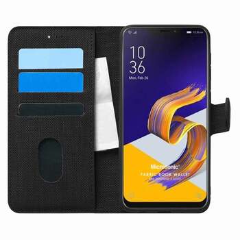 Microsonic Asus Zenfone 5 ZE620 Kılıf Fabric Book Wallet Siyah