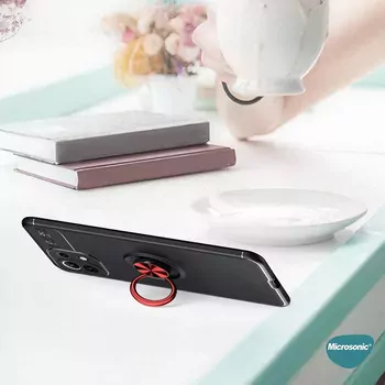 Microsonic Xiaomi Mi 11 Lite Kılıf Kickstand Ring Holder Lacivert