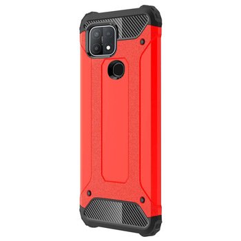 Microsonic Oppo A15s Kılıf Rugged Armor Kırmızı