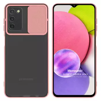 Microsonic Samsung Galaxy A03s Kılıf Slide Camera Lens Protection Pembe