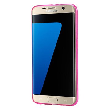 CaseUp Samsung Galaxy S7 Edge Kılıf Transparent Soft Pembe