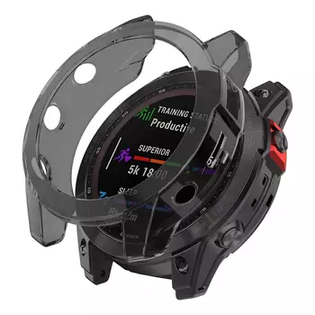 Microsonic Garmin Fenix 6 Pro Kılıf 360 Full Round Soft Silicone Füme