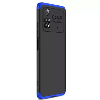 Microsonic Xiaomi Poco M4 Pro 4G Kılıf Double Dip 360 Protective AYS Siyah Mavi