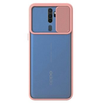 Microsonic Oppo A5 2020 Kılıf Slide Camera Lens Protection Rose Gold