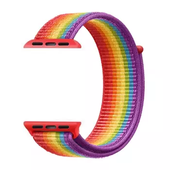 Microsonic Apple Watch Series 8 45mm Hasırlı Kordon Woven Sport Loop Pride Edition