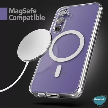 Microsonic Samsung Galaxy S24 FE Kılıf MagSafe Clear Soft Şeffaf