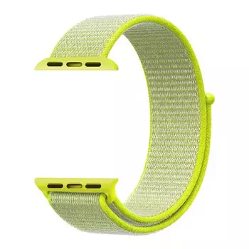 Microsonic Apple Watch Series 8 45mm Hasırlı Kordon Woven Sport Loop Sarı