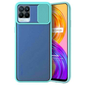 Microsonic Realme 8 Pro Kılıf Slide Camera Lens Protection Turkuaz