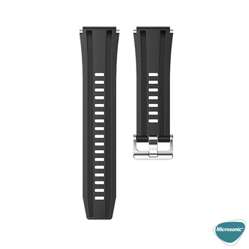 Microsonic Huawei Watch Ultimate 2 Kordon, Silicone Sport Band Siyah