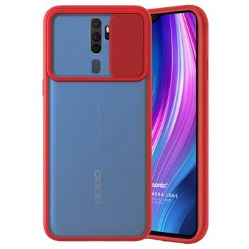 Microsonic Oppo A9 2020 Kılıf Slide Camera Lens Protection Kırmızı