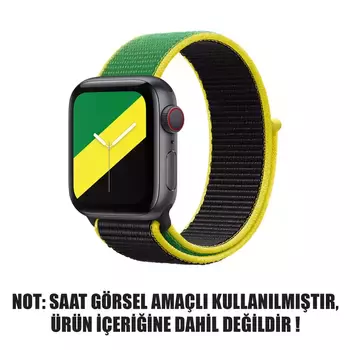 Microsonic Apple Watch Series 8 41mm Hasırlı Kordon Woven Jamaika International Collection Spor Loop