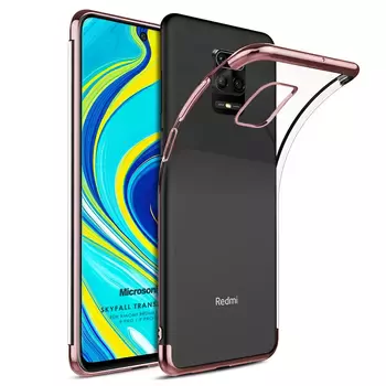 Microsonic Xiaomi Redmi Note 9 Pro Max Kılıf Skyfall Transparent Clear Rose Gold