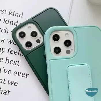 Microsonic Apple iPhone 15 Plus Kılıf Hand Strap Koyu Yeşil