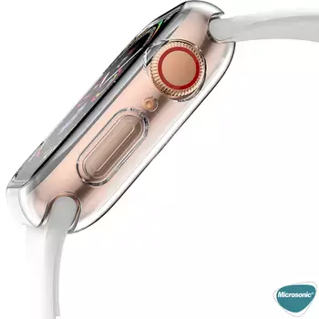 Microsonic Apple Watch Series 8 45mm Kılıf 360 Full Round Soft Silicone Şeffaf