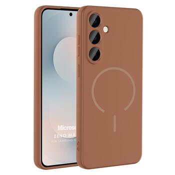 Microsonic Samsung Galaxy A55 Kılıf Zeno MagSafe Kahverengi