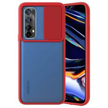 Microsonic Realme 7 Kılıf Slide Camera Lens Protection Kırmızı