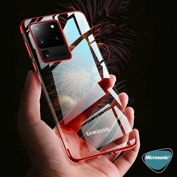 Microsonic Samsung Galaxy S20 Ultra Kılıf Skyfall Transparent Clear Siyah