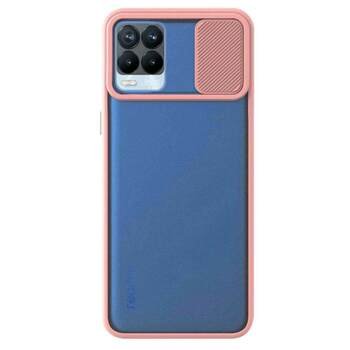 Microsonic Realme 8 Kılıf Slide Camera Lens Protection Pembe