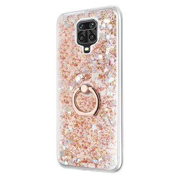 Microsonic Xiaomi Redmi Note 9 Pro Kılıf Glitter Liquid Holder Gold