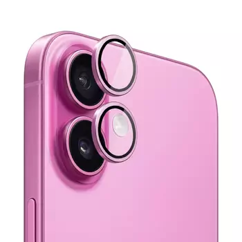 Microsonic Apple iPhone 16 Plus Tekli Kamera Lens Koruma Camı Pembe