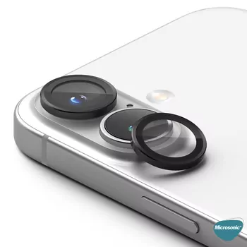 Microsonic Apple iPhone 16 Plus Tekli Kamera Lens Koruma Camı Pembe