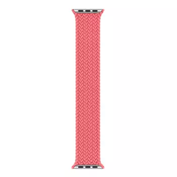 Microsonic Apple Watch Series 6 44mm Kordon, (Large Size, 160mm) Braided Solo Loop Band Pembe