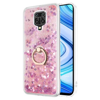 Microsonic Xiaomi Redmi Note 9S Kılıf Glitter Liquid Holder Pembe