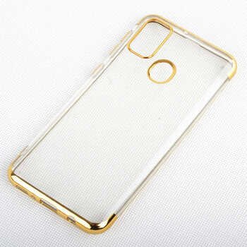 Microsonic Samsung Galaxy M31 Kılıf Skyfall Transparent Clear Gold