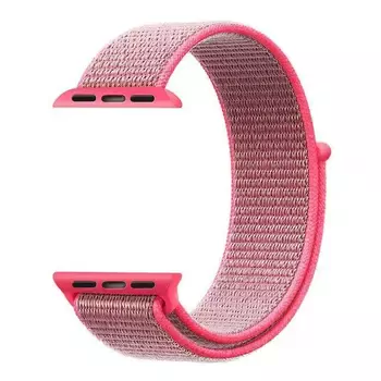 Microsonic Apple Watch Series 8 41mm Hasırlı Kordon Woven Sport Loop Pembe