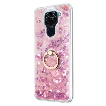 Microsonic Xiaomi Redmi Note 9 Kılıf Glitter Liquid Holder Pembe