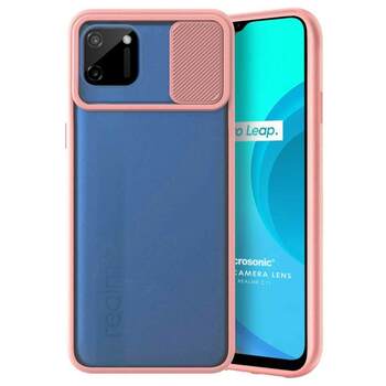 Microsonic Realme C11 Kılıf Slide Camera Lens Protection Pembe